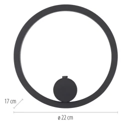 JUST LIGHT. LED-batteridrevet væglampe Archie, sort, 3.000 K