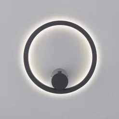 JUST LIGHT. LED-batteridrevet væglampe Archie, sort, 3.000 K