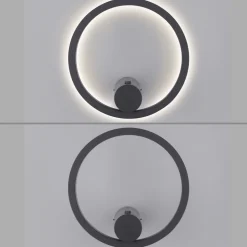 JUST LIGHT. LED-batteridrevet væglampe Archie, sort, 3.000 K