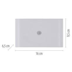 JUST LIGHT. LED-batteridrevet væglampe Ziddy, hvid, sensor 3.000 K