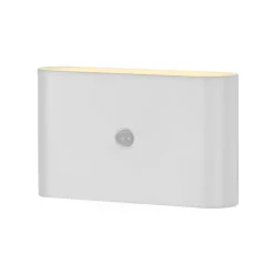 JUST LIGHT. LED-batteridrevet væglampe Ziddy, hvid, sensor 3.000 K