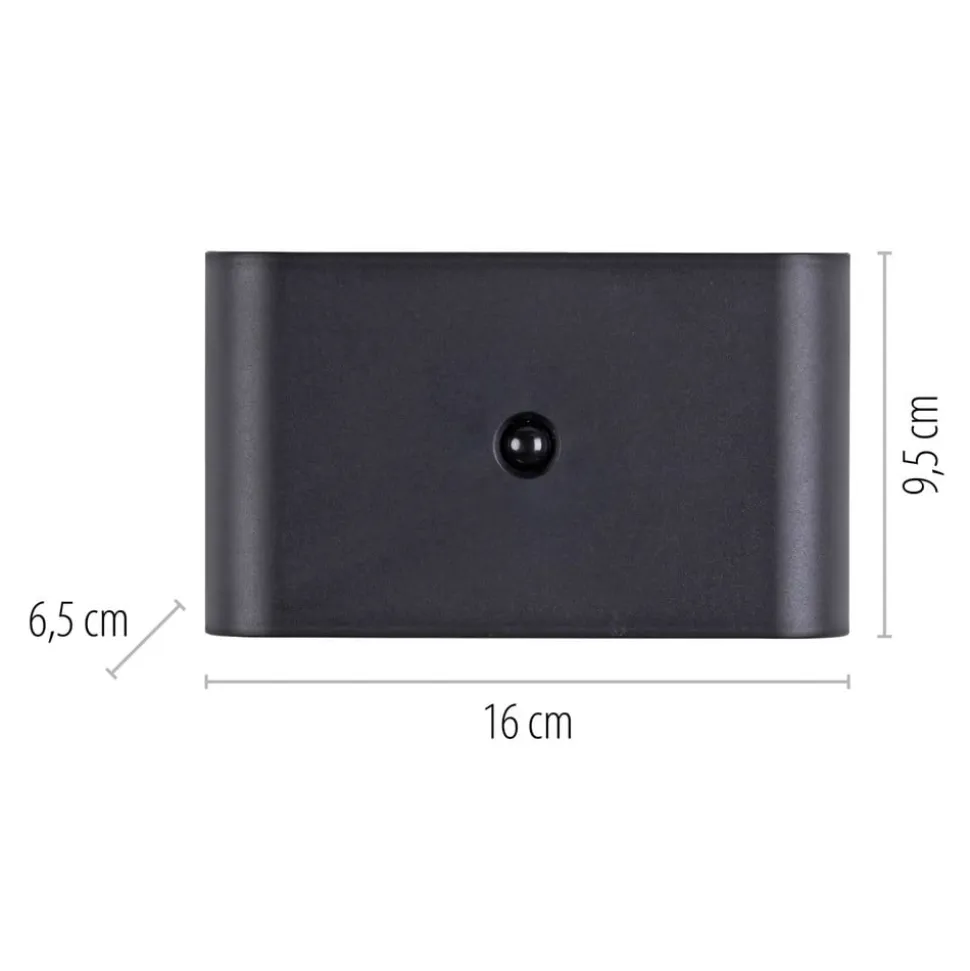 JUST LIGHT. LED-batteridrevet væglampe Ziddy sort Sensor 3.000K