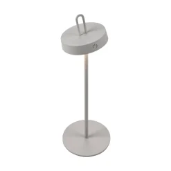 JUST LIGHT. LED-bordlampe Amag grå-beige jern IP44