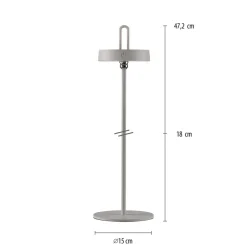 JUST LIGHT. LED-bordlampe Amag grå-beige jern IP44