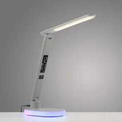 JUST LIGHT. LED-bordlampe Tina, ABS, CCT, RGB, hvid