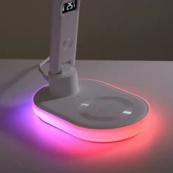 JUST LIGHT. LED-bordlampe Tina, ABS, CCT, RGB, hvid