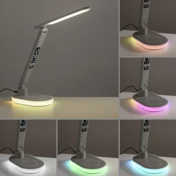 JUST LIGHT. LED-bordlampe Tina, ABS, CCT, RGB, hvid