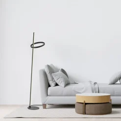 JUST LIGHT. LED-gulvlampe Ritus sort jern Dæmper 3.000 K