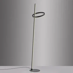 JUST LIGHT. LED-gulvlampe Ritus sort jern Dæmper 3.000 K