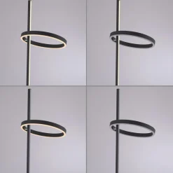 JUST LIGHT. LED-gulvlampe Ritus sort jern Dæmper 3.000 K