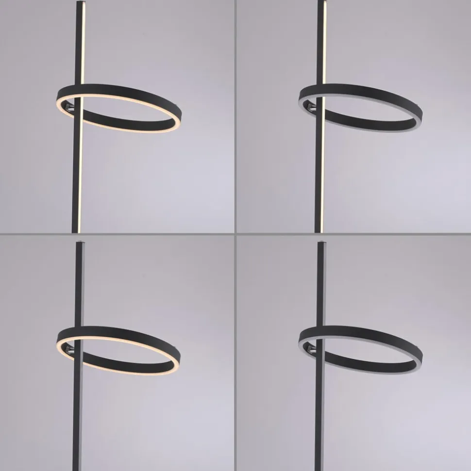 JUST LIGHT. LED-gulvlampe Ritus sort jern Dæmper 3.000 K