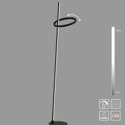 JUST LIGHT. LED-gulvlampe Ritus sort jern Dæmper 3.000 K