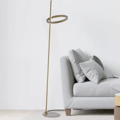 JUST LIGHT. LED-gulvlampe Ritus sand, jern, dæmper, 3.000 K