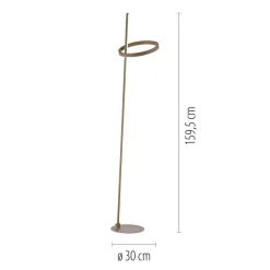 JUST LIGHT. LED-gulvlampe Ritus sand, jern, dæmper, 3.000 K