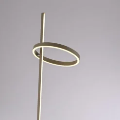 JUST LIGHT. LED-gulvlampe Ritus sand, jern, dæmper, 3.000 K