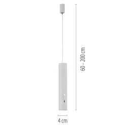 JUST LIGHT. LED-hængelampe med batteri, hvid, jern