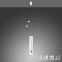 JUST LIGHT. LED-hængelampe med batteri, hvid, jern