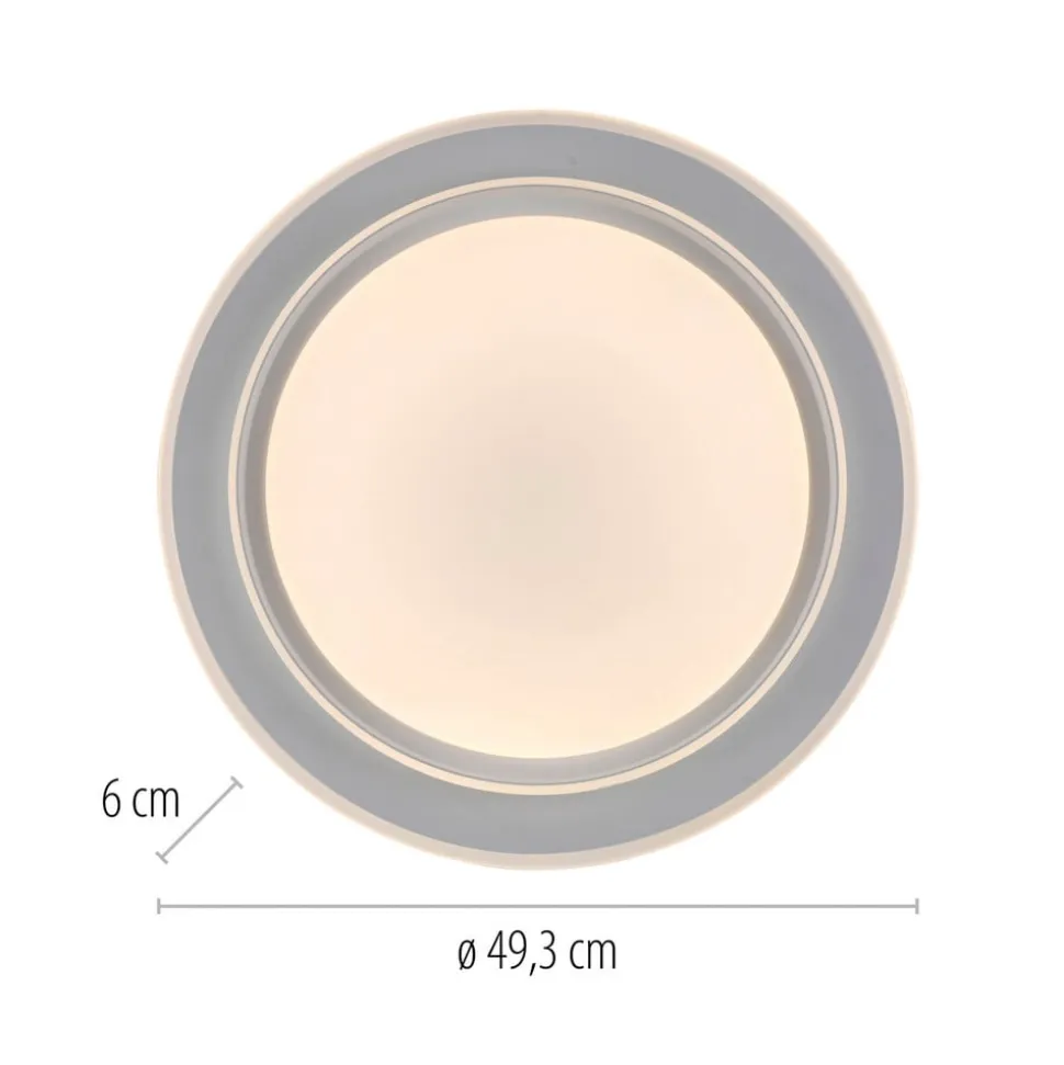 JUST LIGHT. LED-loftslampe Lago Ø 49,3 cm CCT fjernbetjening