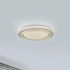 JUST LIGHT. LED-loftslampe Lago Ø 40 cm hvid fjernbetjening