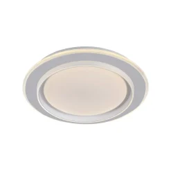 JUST LIGHT. LED-loftslampe Lago Ø 40 cm hvid fjernbetjening