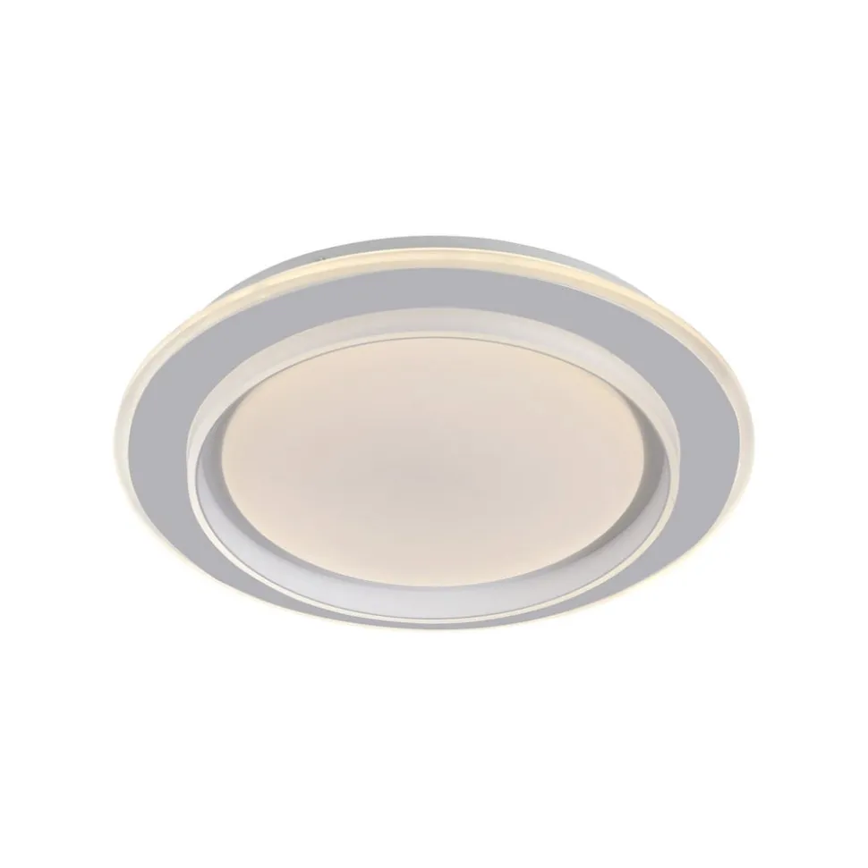 JUST LIGHT. LED-loftslampe Lago Ø 40 cm hvid fjernbetjening