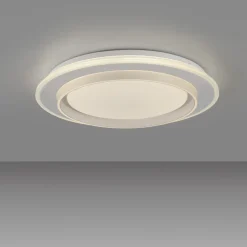 JUST LIGHT. LED-loftslampe Lago Ø 40 cm hvid fjernbetjening