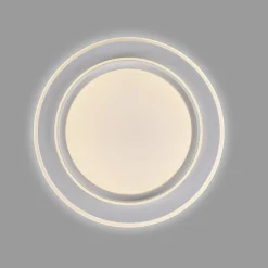 JUST LIGHT. LED-loftslampe Lago Ø 40 cm hvid fjernbetjening