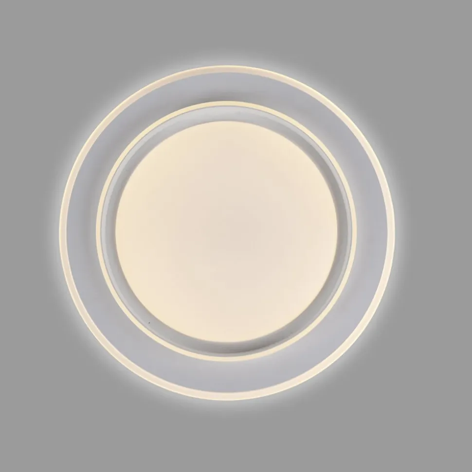 JUST LIGHT. LED-loftslampe Lago Ø 40 cm hvid fjernbetjening