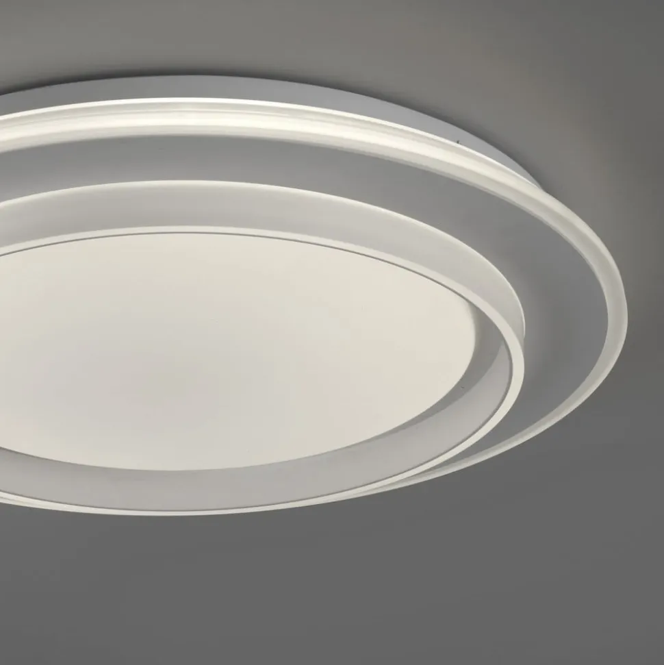 JUST LIGHT. LED-loftslampe Lago Ø 40 cm hvid fjernbetjening