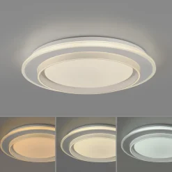 JUST LIGHT. LED-loftslampe Lago Ø 40 cm hvid fjernbetjening