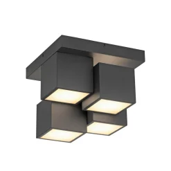 JUST LIGHT. Loftlampe Tetris, jern, 3000 K, sort