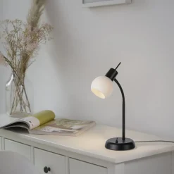 JUST LIGHT. Loki bordlampe, sort, jern, glas