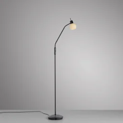 JUST LIGHT. Loki gulvlampe, sort, jern, glas