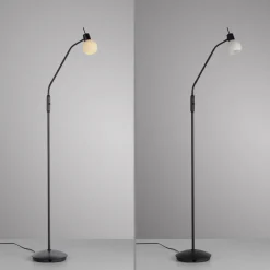 JUST LIGHT. Loki gulvlampe, sort, jern, glas