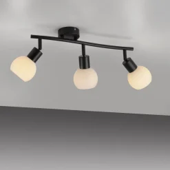 JUST LIGHT. Loki loftlampe, 3 lyskilder, lang, sort, jern