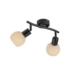 JUST LIGHT. Loki loftlampe, 2 lyskilder, sort, jern, glas