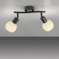 JUST LIGHT. Loki loftlampe, 2 lyskilder, sort, jern, glas