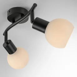 JUST LIGHT. Loki loftlampe, 2 lyskilder, sort, jern, glas