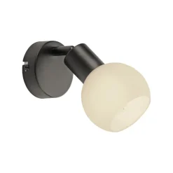 JUST LIGHT. Loki væglampe, sort, jern, glas