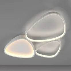 JUST LIGHT. Pebbles loftlampe, hvid, dæmpbar