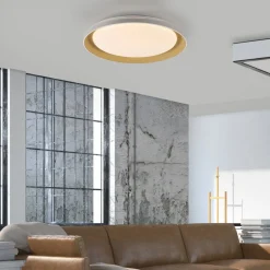 JUST LIGHT. Sati loftlampe, plast, hvid/messing