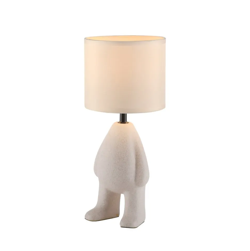 JUST LIGHT. Ted bordlampe, keramik, opretstående, sandbeige