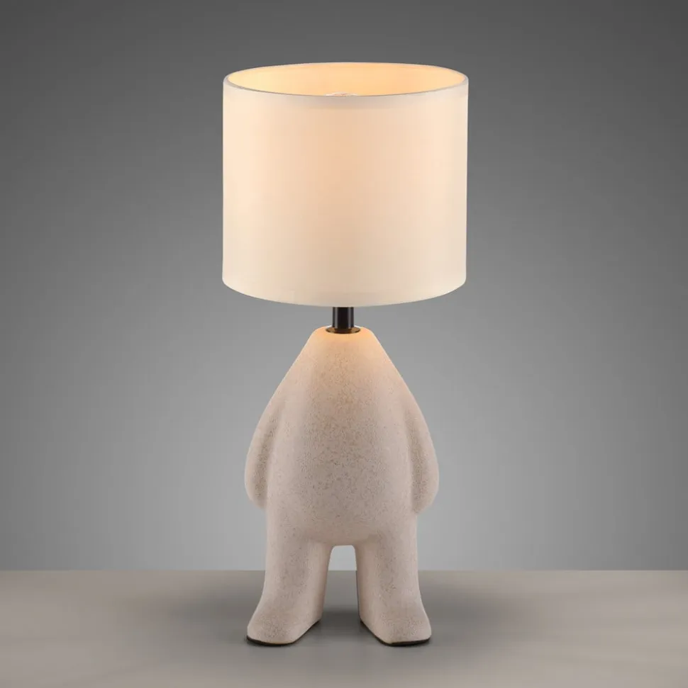 JUST LIGHT. Ted bordlampe, keramik, opretstående, sandbeige
