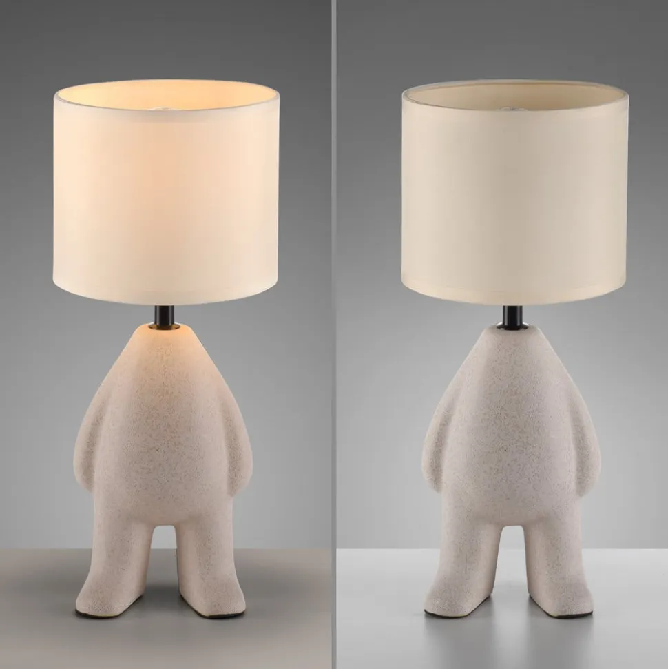 JUST LIGHT. Ted bordlampe, keramik, opretstående, sandbeige