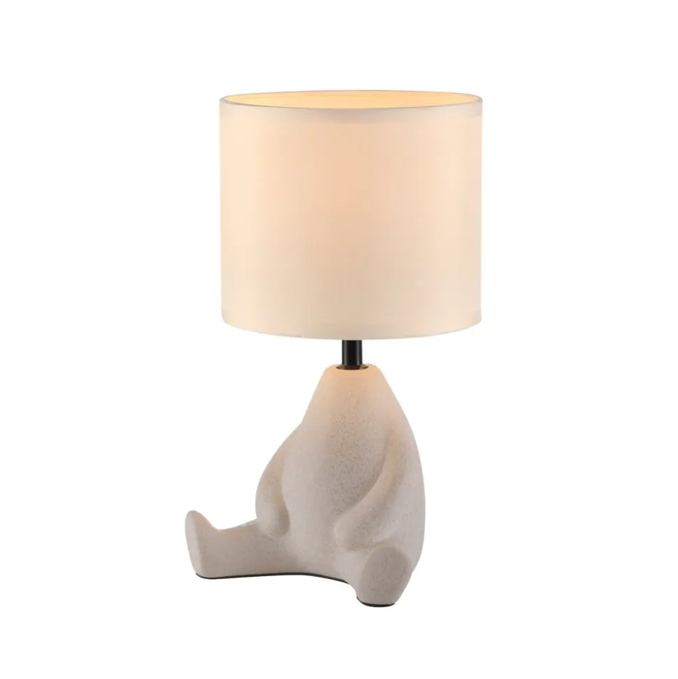 JUST LIGHT. Ted bordlampe, keramik, siddende, sandbeige