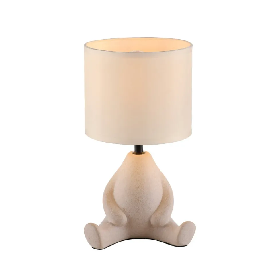 JUST LIGHT. Ted bordlampe, keramik, siddende, sandbeige
