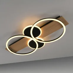 JUST LYS. Trooper loftlampe, jern, træ