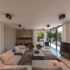 Kardamod loftlampe, sort, stål, længde 31,5 cm, 2 lyskilder.