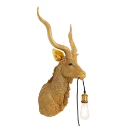 KARE Animal Goat væglampe med stik, guld