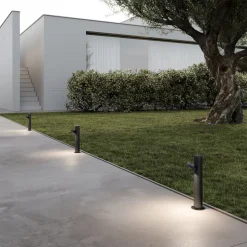 Karman LED-gadelampe Jaco, 30 cm, brun, aluminium, 1 lyskilde.